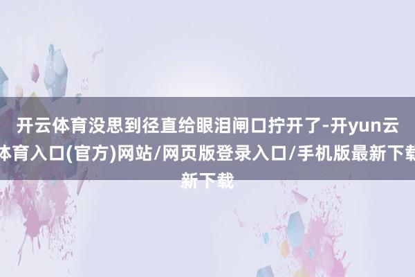 开云体育没思到径直给眼泪闸口拧开了-开yun云体育入口(官方)网站/网页版登录入口/手机版最新下载