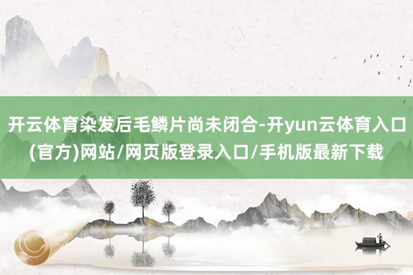 开云体育染发后毛鳞片尚未闭合-开yun云体育入口(官方)网站/网页版登录入口/手机版最新下载